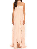 Women Y2K Long Tube Dress Sexy Strapless Off Shoulder Ruffle Tassel Dress Evening Party Halter Backless Vestidos 2025 211-0-Outfit