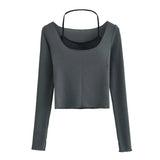 Zingj Trendy Ladies' Hot Girl Style Low-Necked Bottomed Shirt In Summer, A New Color Halter Halter Top With Two