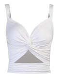 Twisted Cutout Crop Tank Top- Outfit