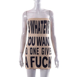 Spring Model Of 2024 Headless Letter Printing High-Waisted Ass Casual Women's Dress Direct
