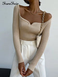 Autumn V Neck Women Knitted Sweater Tops Long Sleeve Skinny Basic 2022 Sexy Casual Pullover