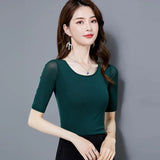 Half Sleeve Women's Korean Casual Blusas Femininas O-Neck Blouse Summer Shirts 2021 Women Blouses Shirt Plus Size
