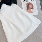 Zingj 2023 Summer New Collection Sleeveless Black Bow Strapless High Waist White Slim Short Dress Women GE647 1215-1-Outfit