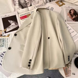 Zingj And Autumn Suit Jacket Female 2024 Autumn New Design Sense Korean Version Of Leisure Fried Street Trend White Suit