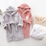 Bathrobe for Girl Children Clothing Girl Flannel Bath Robe Clothes Boy Cartoon Night Robe Kids Pajamas For Girl 1-8