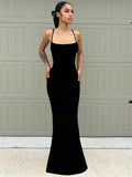 Black Flower Cami Lace Bodycon Maxi Dress- Outfit