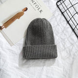 Women 2020 New Solid Knitted Warm Soft Trendy Hats Simple Korean Style Womens Wool Casual Caps Elegant All-match