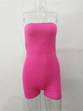 2023 Sexy Women Off Shoulder Bodycon Slim Overalls High Waist Beach Short Playsuit Tube Tops Strapless Jumpsuit