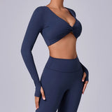 Zingj Show Chest Yoga Sports Top Set Fingers High Elasticity Sense Of Running Fast Dry Yoga Fitness Long Sleeve Women-Outfit