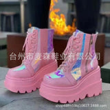 New High-Heeled Women's Sthigh Color Heel Side Zipper Boots Children's Large Size Women's