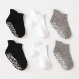 Pairs/lot 0 to 5 Years Anti-slip Non Skid Ankle Socks With Grips For Baby Toddler Kids Boys Girls All Seasons Cotton