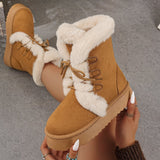 Kaqi Thick Bottom With High-Heeled Snow Boots Women's New Autumn And Winter 2025 New Warm And High Snow Boots Cotton