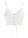 Front Tie Lace Bustier-Outfit