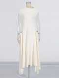 French Retro Style Dress 2025 New Semi-High-Collar Irregular Design Temperament High-End Dress Dress