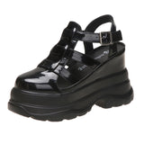 Buckle Platform Sports Sandals Women's Hollow Out Roman Sandals 2025 Summer New Web Celebrity Platform