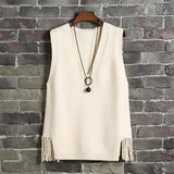 Sweater Vest Women Casual Loose Fringed Student Knitted Halter Korean Version of The Wild 2021 Spring Jumper