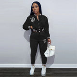 Suit Fashion Streetwear Long-Sleeved Tops Empty Loose Wide-Leg Pants Two-Piece Casual Home Sexy Slim Suit