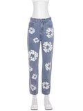 2024 Men's And Women's New Street Fashion Printed High-Waisted Straight Tube Slim
