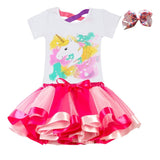 Clothing Sets Baby Girls Clothes 2021 Summer Princess Party Unicorn Colorful tutu Dress Kids Birthday Ball Gown