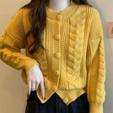 Autumn And Winter New Simple Literature And Art Lazy Sweater Coat Gentle Wind Loose Twist Thickened Knitted