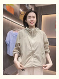Short Sunscreen Coat Female Thin 2024 Summer New Small Casual Korean Cardigan Top-Outfit