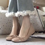 Fairy Wind Round Head Retro Bow Coarse Single Shoes Summer New Fashion Mary Treasure