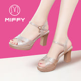 Yuan For A Pair Of Clearance High-Heeled Shoes Breathable Soft Leather Ladies Shoes Fashion Single Shoes Soft Soles Mother