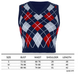 Sweater Vest Women Black Sleeveless Plaid Knitted Crop Sweaters Casual Autumn Preppy Style 2020 tops V Neck