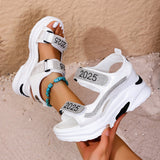 Sports Sandals Women Wear 2025 New Summer Drill Thick Bottom Magic Stick Soft Bottom Roman Beach