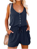 Summer Sleeveless Waist-controlled Lace-up Loose-fitting Wide-leg