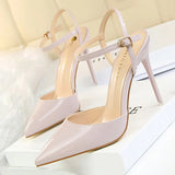 Shoes Fashion High Heels Shoes Patent Leather Woman Pumps Sexy Women Heels Blue Sliver Stiletto Heels Women Sandals