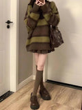 Vintage Round Neck Striped SweaterOutfit