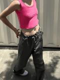Rhinestone Letter Crop Tank Top-Outfit