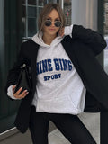 2022 Autumn Letter Print Sweatshirts Tops Women Loose Casual Long Sleeve O Neck Pullover Tops High Streetwear