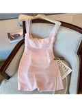 Sweet Elegant Princess Dress Women Korean Sexy Slim Gauze Patchwork Sleeveless Mini Dress Fashion Bodycon Clubwear