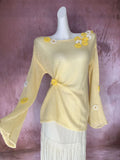 Zingj Design Handmade Crocheted Three-Dimensional Flower Yellow Sweater Female Art Born Loose Lazy Lazy Sense Knit Hood