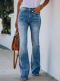 Zingj The Monkey Elastic Wide Leg Horn Jeans Woman 211-0-Outfit