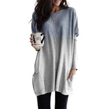 Urban Leisure Color Long Sleeve Casual Pocket Top Women's