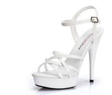 Hot! Women Summer Sandals Patent Leather Platform Sandals High-heeled Shoes 15cm Fashion Shows Thin Heels Plus-size pumps