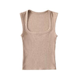 Zingj Fashion Women's Fashion Summer New Style Spice Girls' Sleeveless Jacket With Retro Square Collar