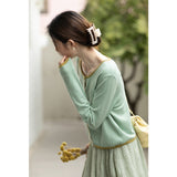 Sweater for Women Spring 2022 Long Sleeve New Elegant Cardigan Fashion Loose Knitted Tops Female Clothing