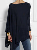 Sleeve Irregular Solid Color Pullover T-shirt Casual