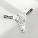 Style Sexy Thong Women's Diamond Underwear Sexy Lace Panties Low Waist Seamless Transparent G-String Female