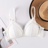 Lace Bralette Wireless Bras For Women Transparent Underwear One-Piece Floral Lace Brassiere Push Up Lingerie Backless