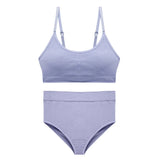 Seamless Tanks Tops Bras Set Female Underwear Wireless Bra Crop Top Women High Waist Underpants Soft Bralette