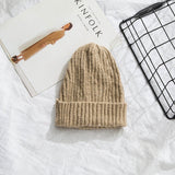 Women 2020 New Solid Knitted Warm Soft Trendy Hats Simple Korean Style Womens Wool Casual Caps Elegant All-match