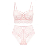 Fashion Classic Bandage Bra Set Lingerie Push Up Brassiere Lace Underwear Set Sexy High-Waist Panties For Women