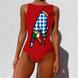 One Piece Swimsuit 2021 New Push Up Swimwear Women Vintage Retro Bathing Suits Bodysuit Beach Wear Backless