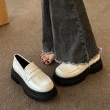 Zingj Retro Small Leather Shoes Female 2024 Spring Autumn New Thick Thick Heel Loafers French Jk Single Shoes- Outfit