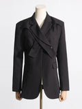 Zingj Sleeve Small Suit 2024 Summer New Temperament Senior Sense Irregular Slim Type Formal Suit Jacket
